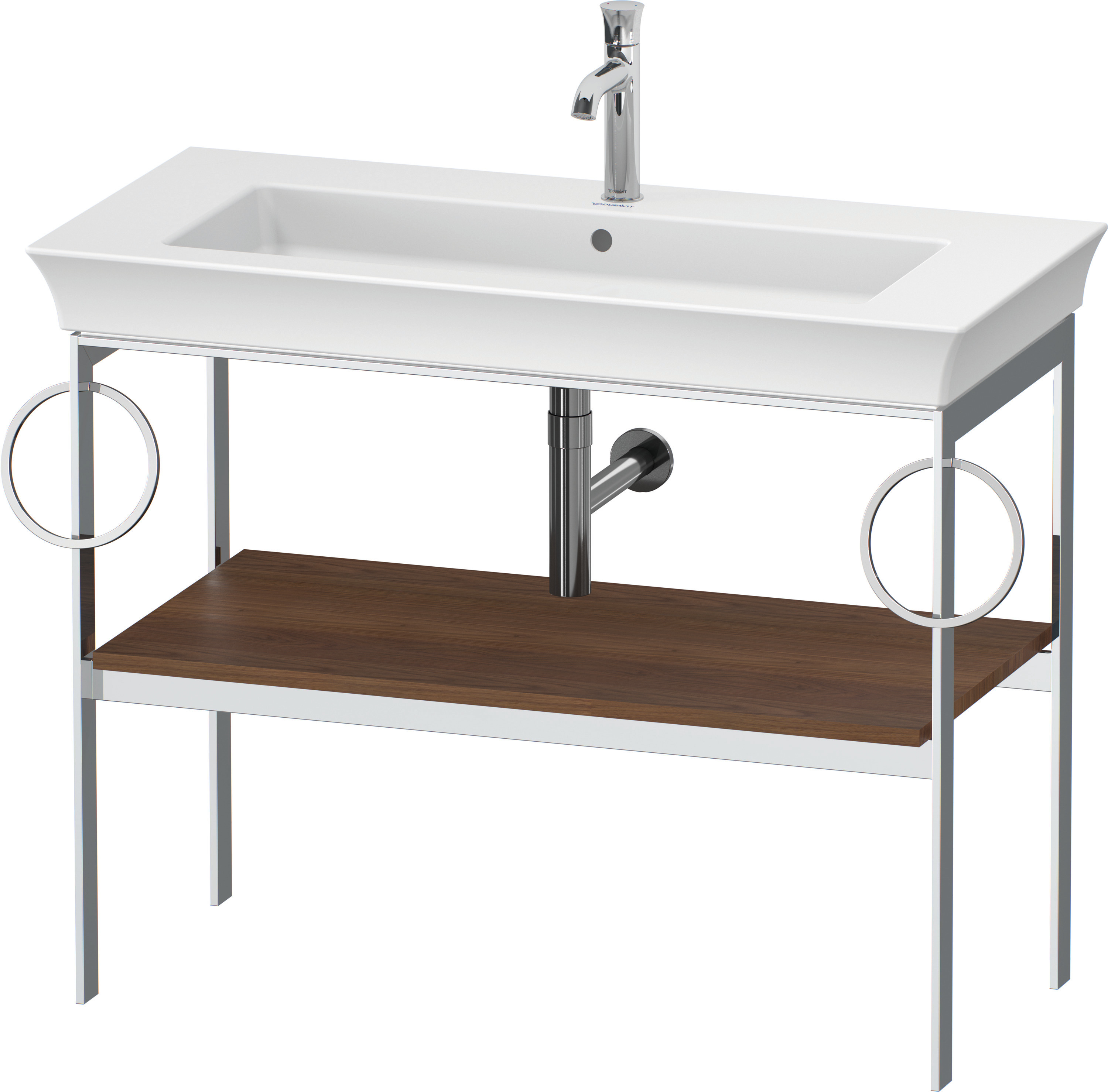 Duravit Metallkonsole bodenst. White Tulip 760x984x450,2 HH,Am.Nussbaum Massiv