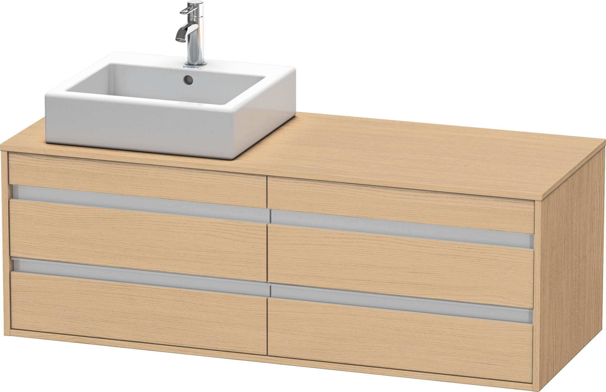 Duravit WTU wandhängend Ketho 550x1400x496mm 4 SchKa, für ASB li., Eiche Natur