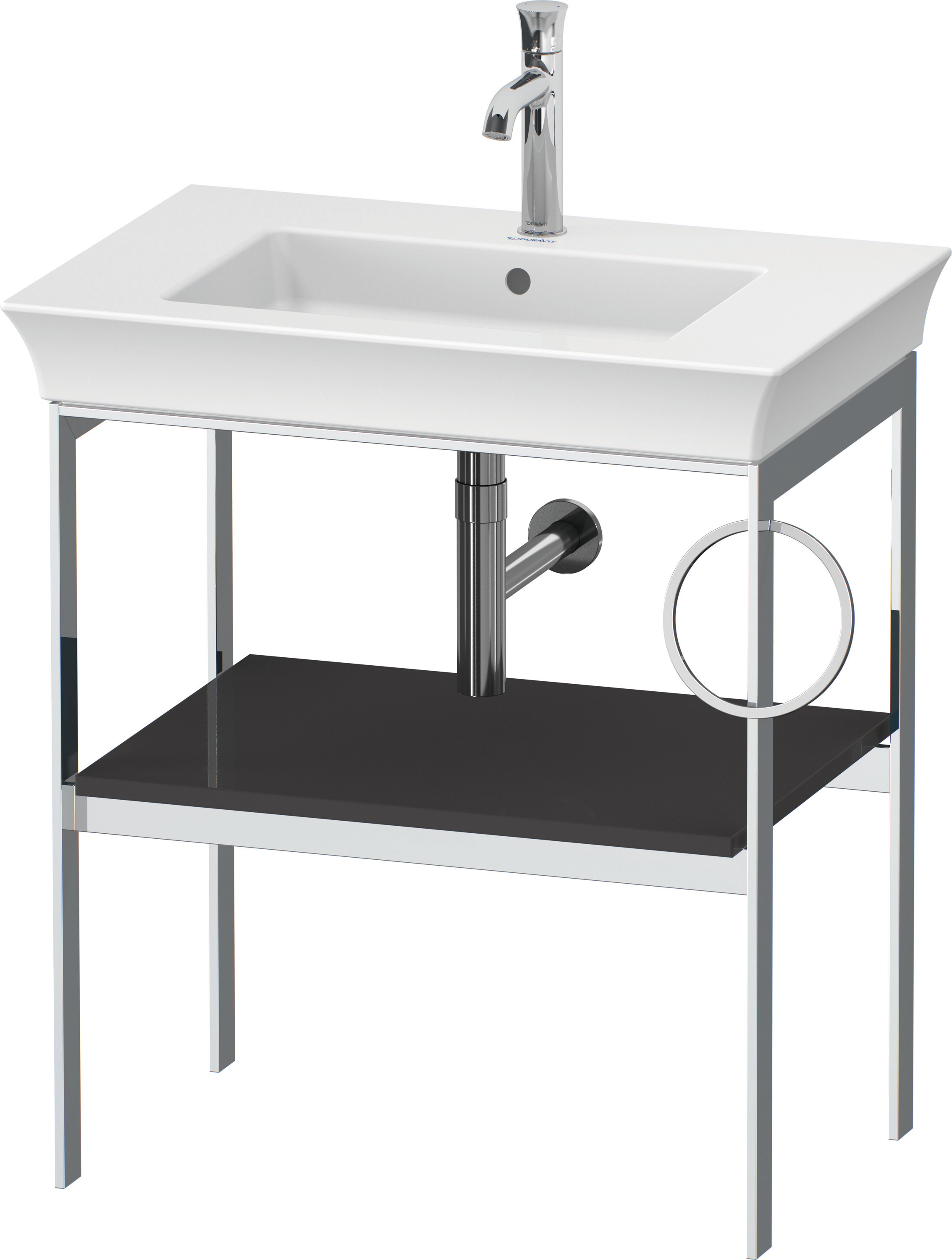 Duravit Metallkonsole bodenst. White Tulip 760x684x450,HH r.,Graphit Hochglanz