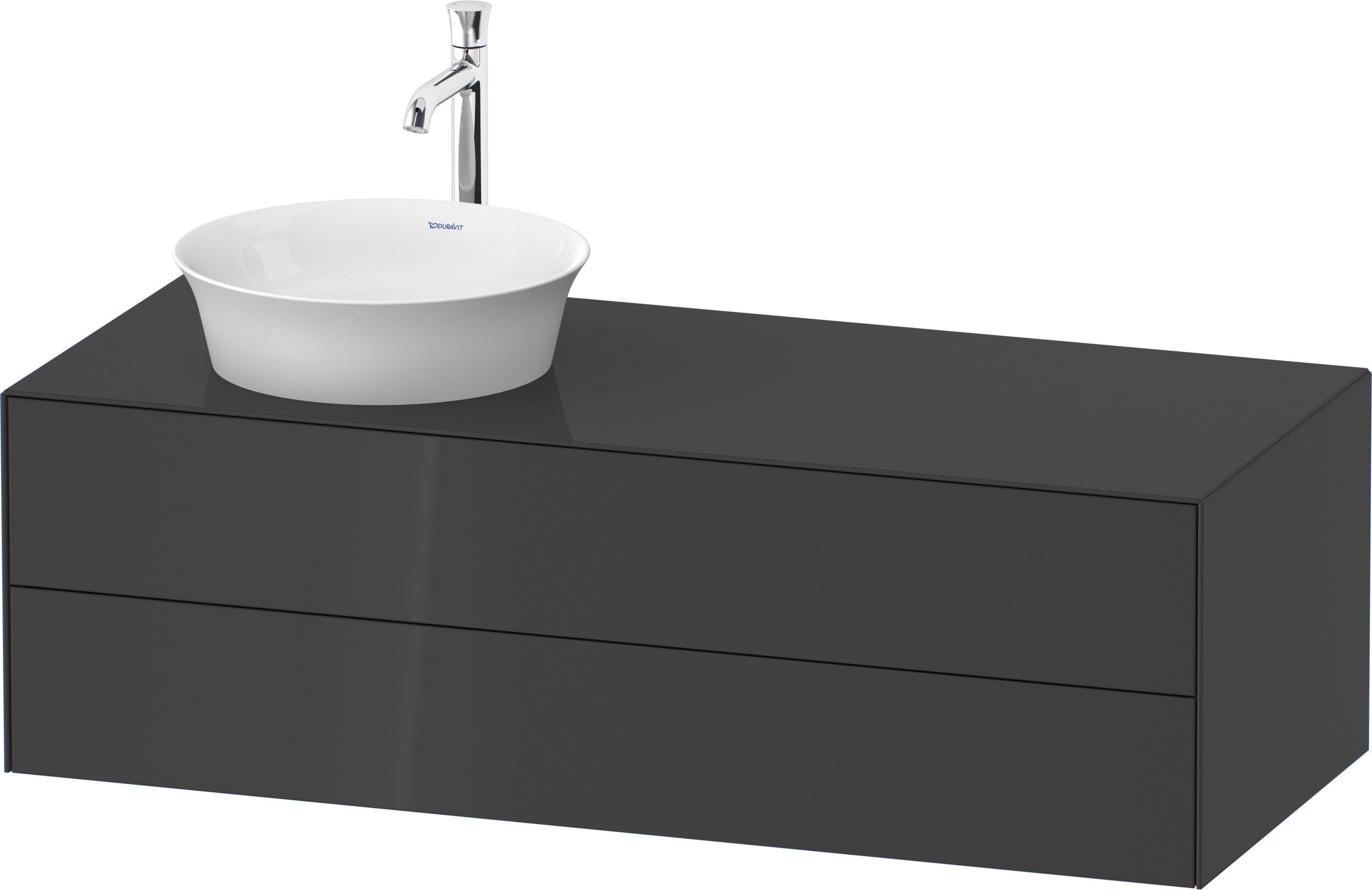 Duravit WTU White Tulip wandh,2 SchKa,B li. 408x1300x550mm, Graphit Hochglanz
