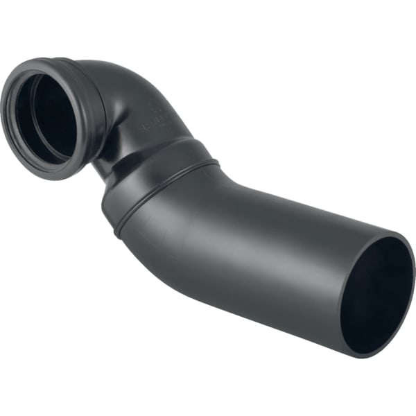 Geberit PE Anschlussbogen 90Gr für Wand-WC links gekröpft mit Erweiterung d110/110