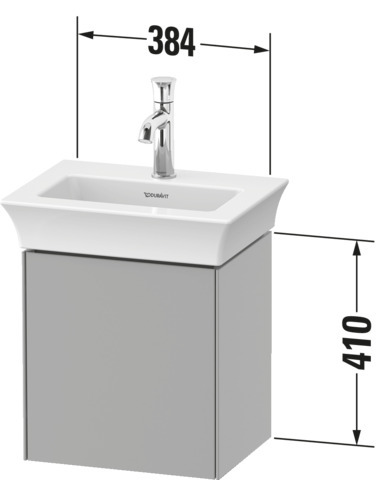 Duravit WTU White Tulip wandh.,1 Tür, TA li. 410x384x298mm,A.Nussb.M/Graphit HGL