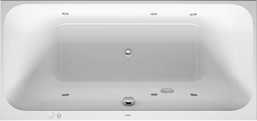 Duravit Happy D.2 Whirlw. 1900x900mm, Einbau Rückenschr.2, Jet-Syst., Weiß