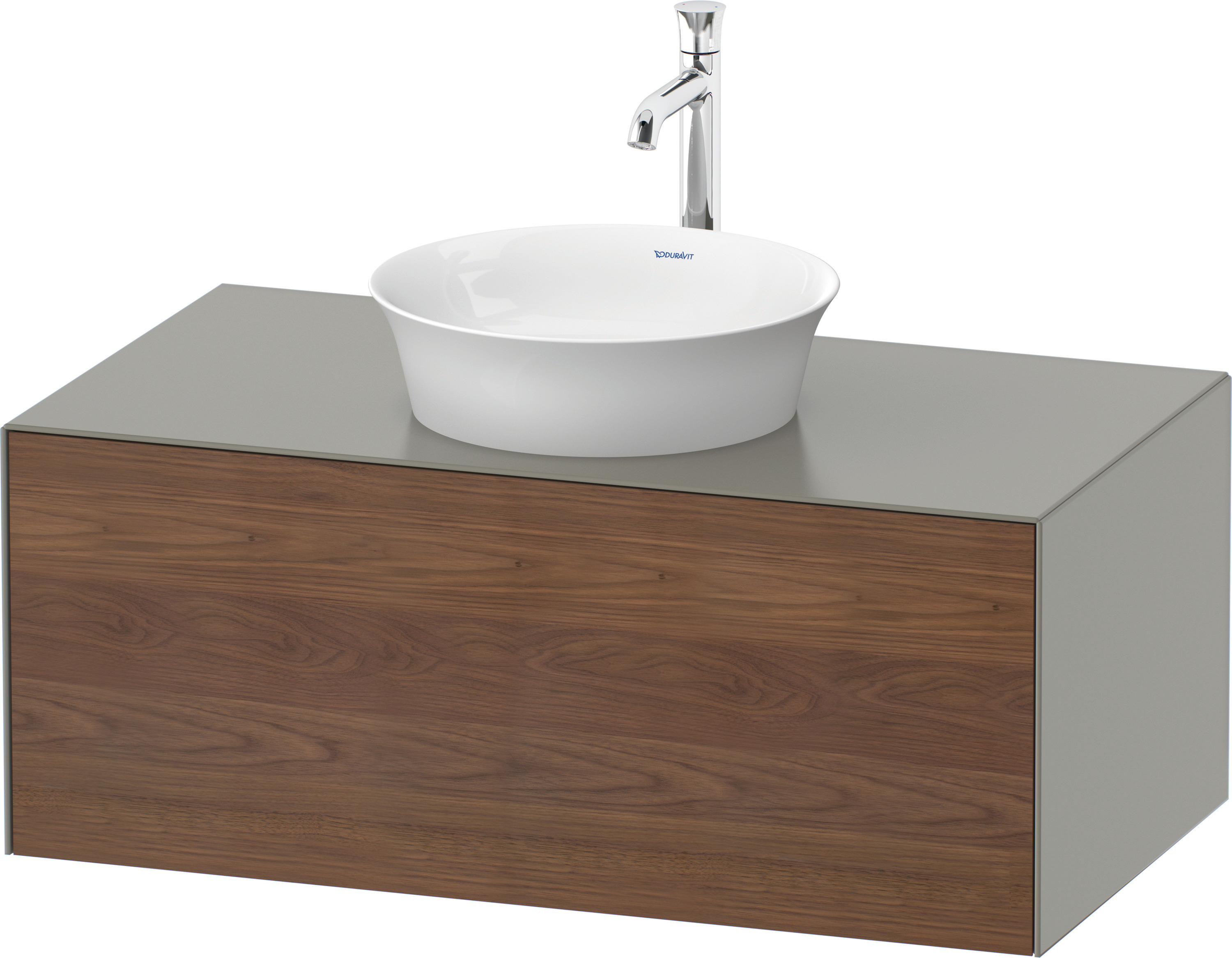 Duravit WTU White Tulip wandhängend,1 Auszug 408x1000x550mm,A.Nussb.M/Steingrau Seide
