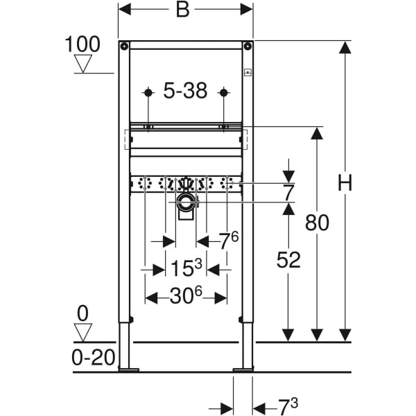 Geberit Duofix Element für WT, 112 cm für Standarmatur