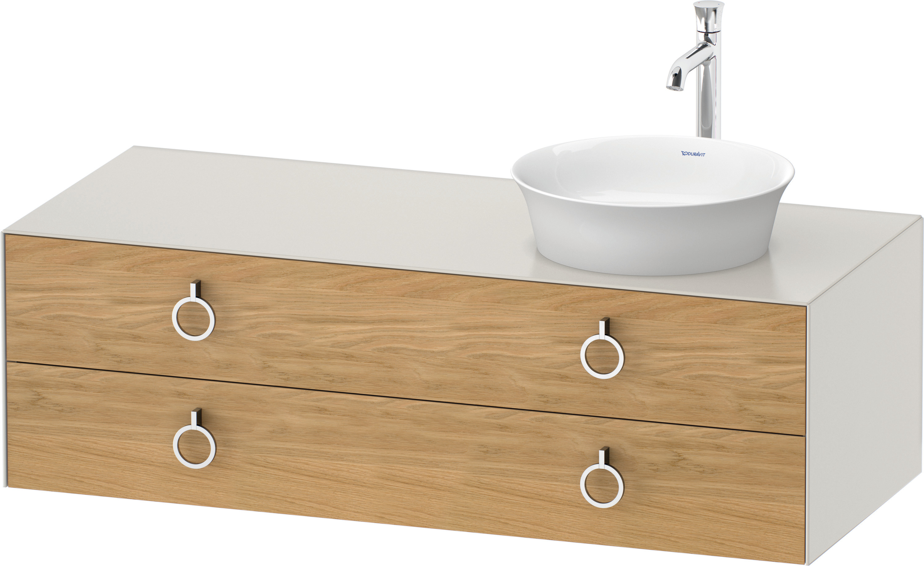 Duravit WTU wandh.White Tulip,2Schk.,m.Griff Aus.r,408x1300x550,Eiche N.M./No.W.Sdm.