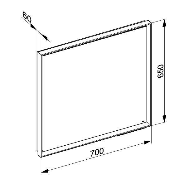 KEUCO LS R. Lumos 14597, schwarz-eloxiert, 700 x 650 x 60 mm