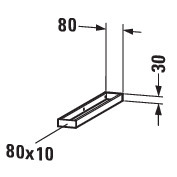 Duravit Handtuchhalter, Rechteckig, 80x30x478 mm, Chrom Hochglanz, Aluminium