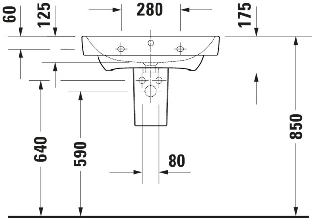 DU WT/MWT 650mm, Duravit No.1 weiß, mit ÜL, mit HLB