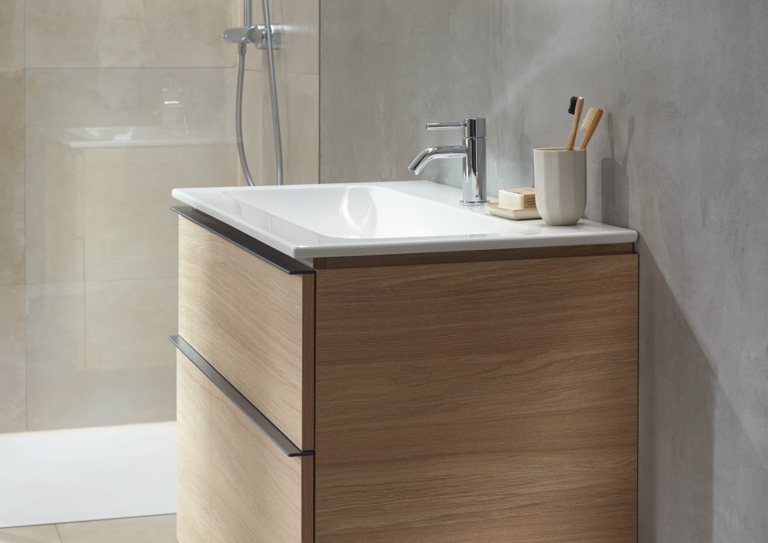 Geberit iCon Möbelwaschtisch 60x48cm mit Hahnloch, ohne Überlauf, weiß