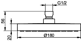 KE Kopfbrause Elegance 51686, rund, 180 mm, Nickel gebürstet