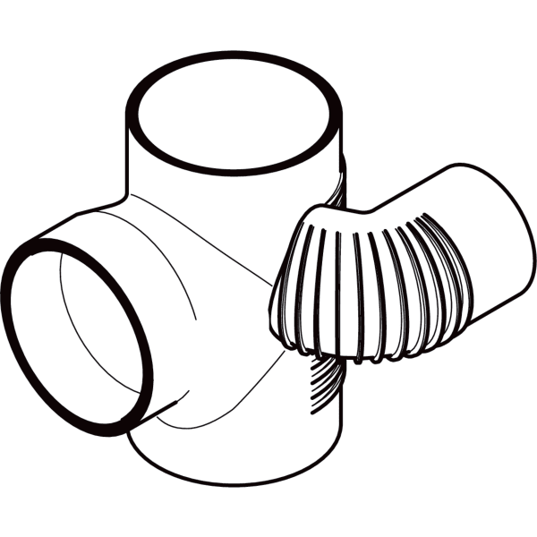 Geberit Silent-db20 Schachtbogenabzweig 88,5Gr links d110/90/56