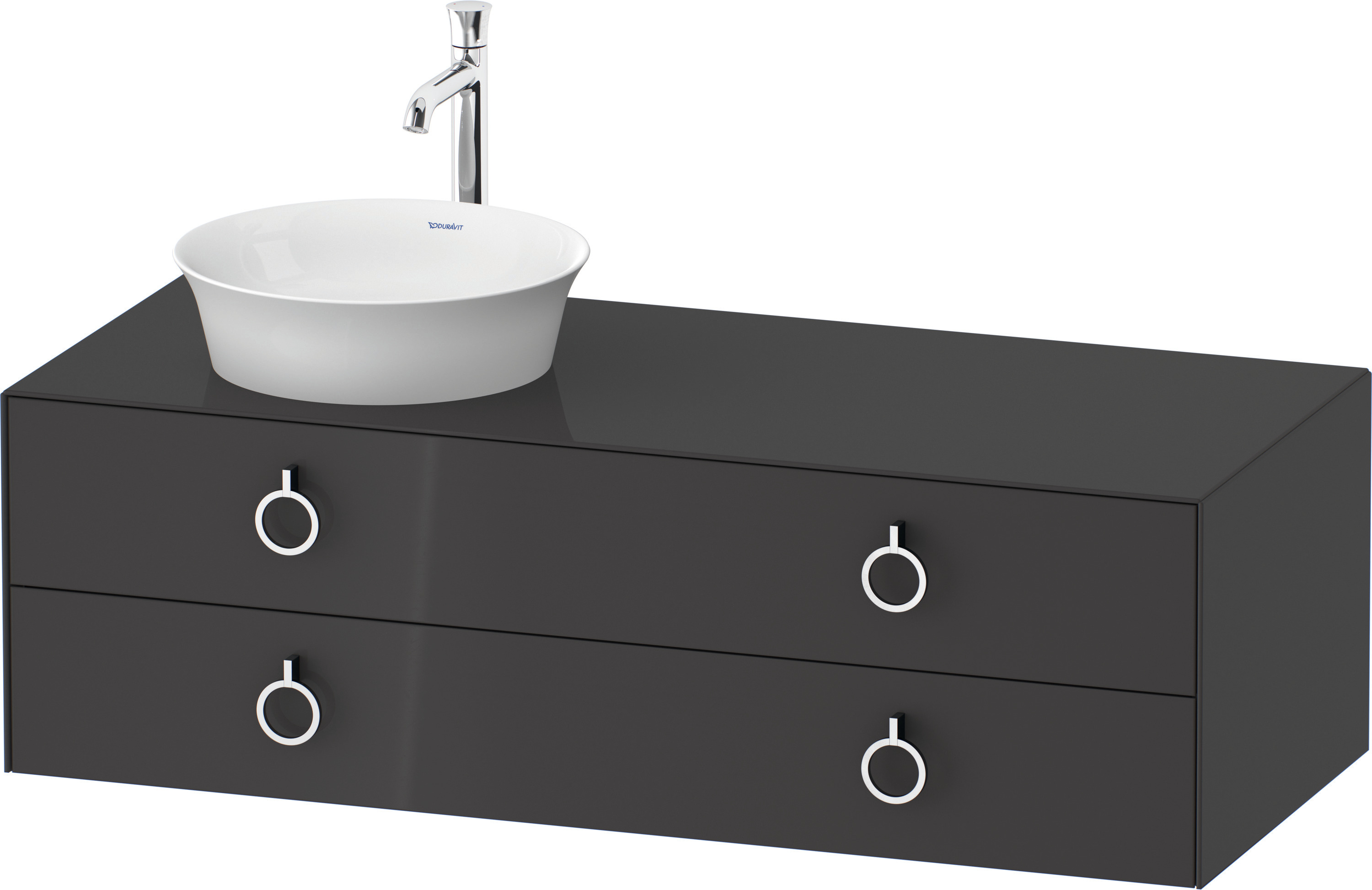 Duravit WTU wandh.White Tulip,2Schk.,m.Griff Aus.l,408x1300x550,Graphit Hochglanz
