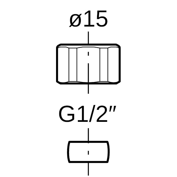 Geberit Set Klemmringverschraubung vernickelt G1/2-d15