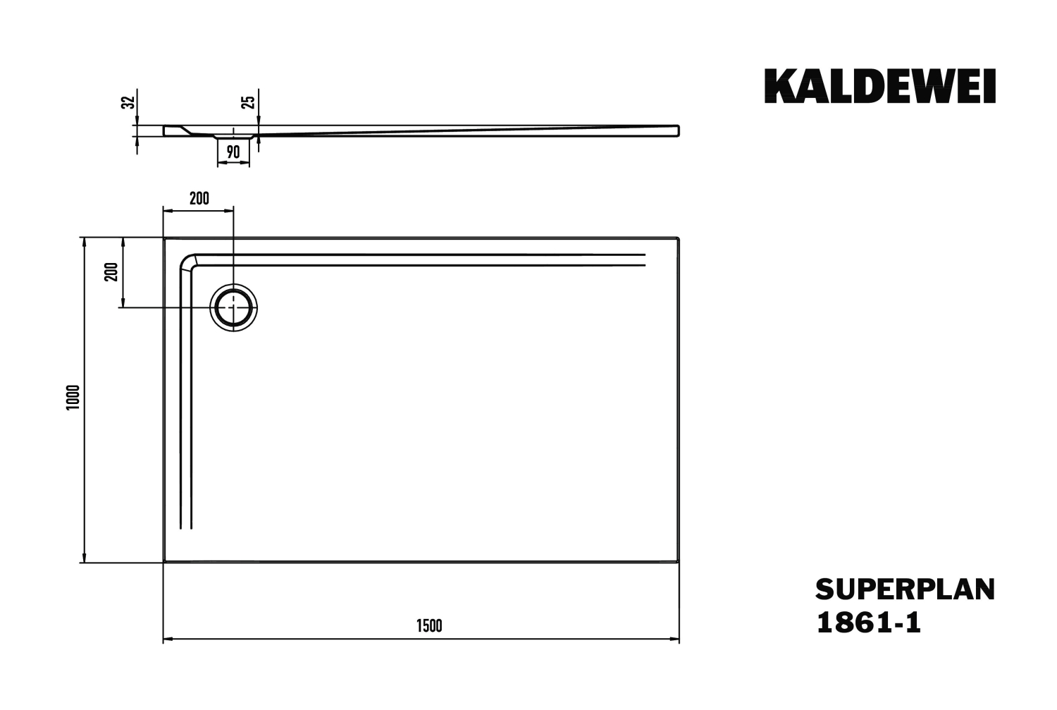 KA DW SUPERPLAN Mod.1861-1,1000x1500mm, alpinweiß,Invisible Grip
