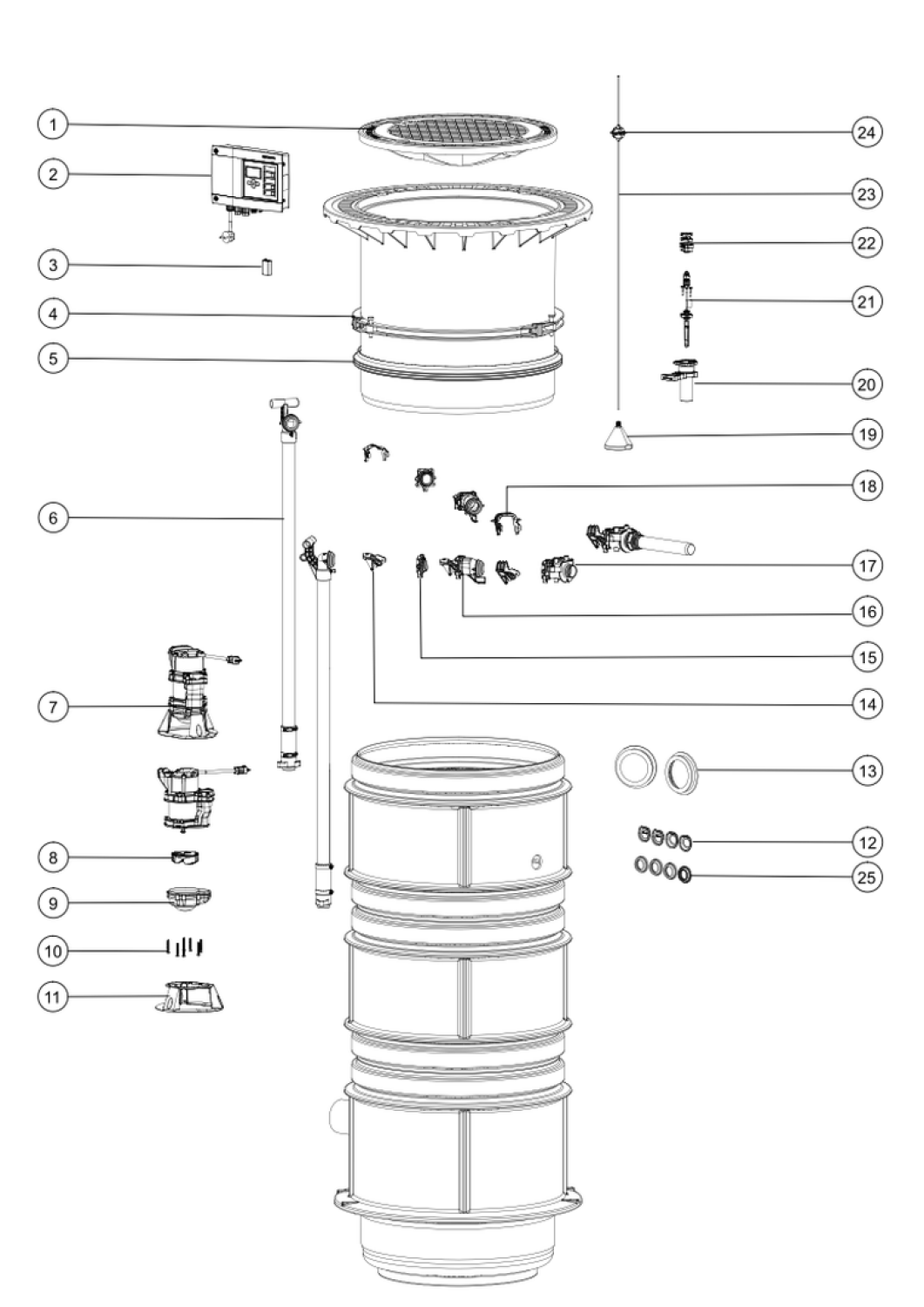 KESSEL-Pumpstation Aquapump Medium Duo, GTF 600, 1800-2250 mm, Klasse B