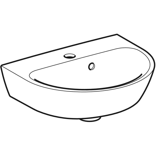 Geberit Renova Handwaschbecken, 45x36cm m. Hl., m. Ül., weiß, KeraTect