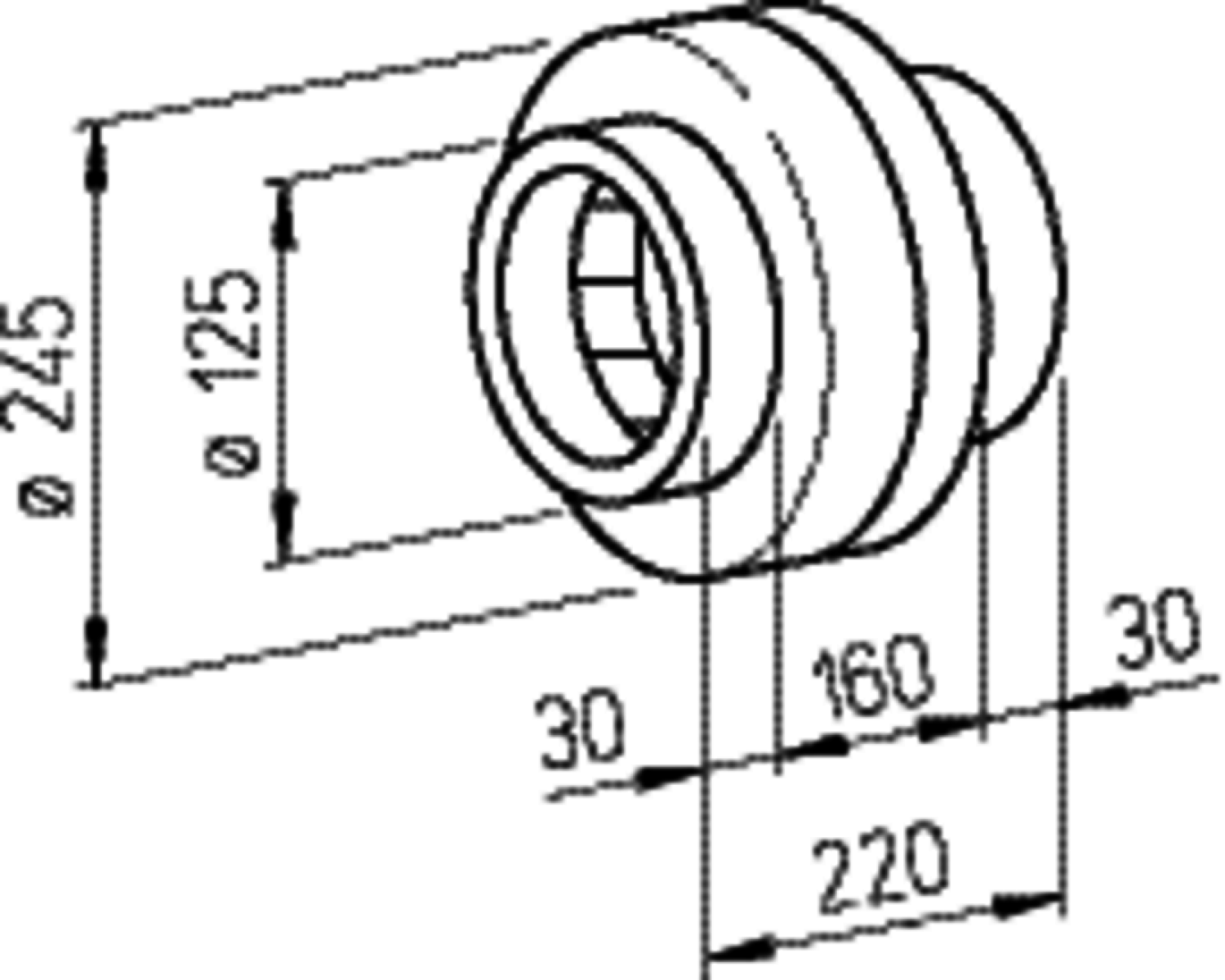 Helios RRK 125 Rohrventilator 1-PH Gehäuse glasfaserverst. Kunststoff