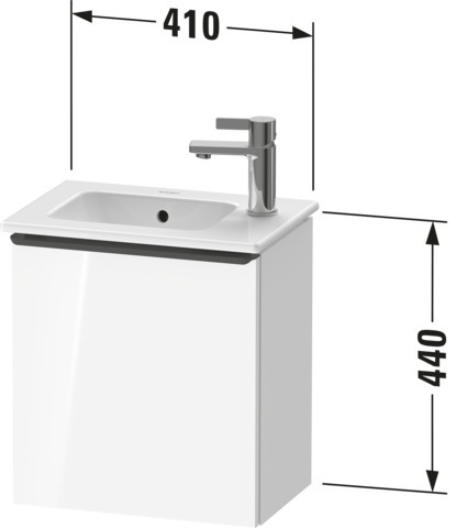 Duravit D-Neo WTU,Wdh,Tür:1,TA:LI,Gr:Bronze G 410x274x440mm,Betongrau Matt,Dekor