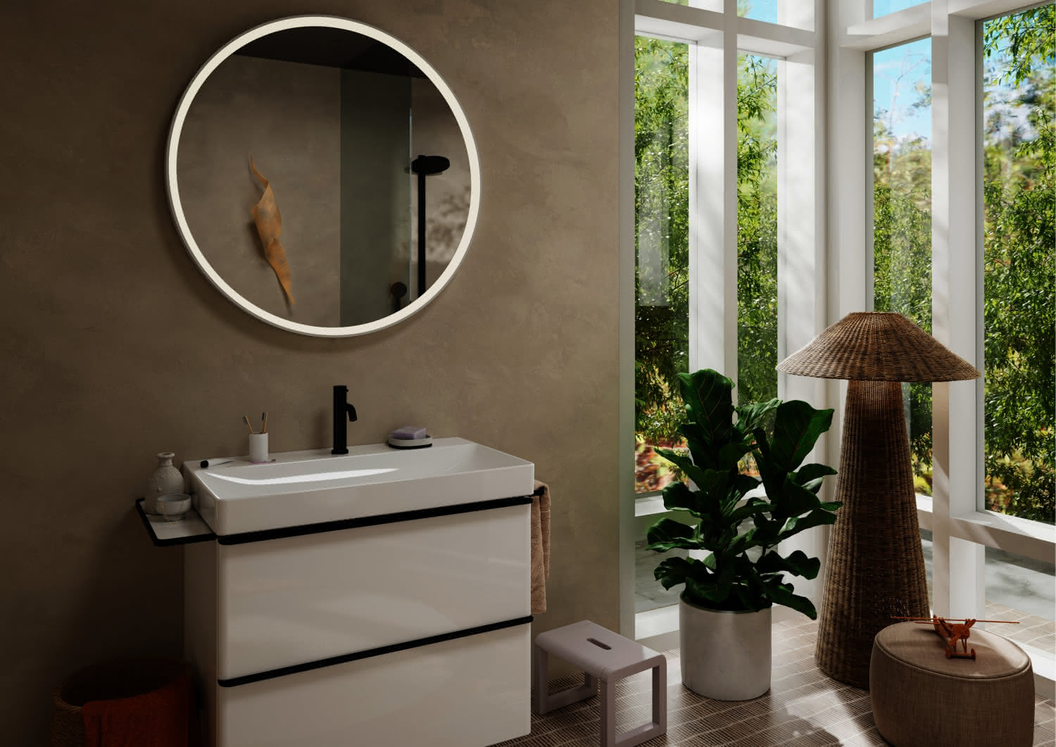 Hansgrohe WTM 110 Tecturis S mit Zugstangen-Ablaufgarnitur MSW