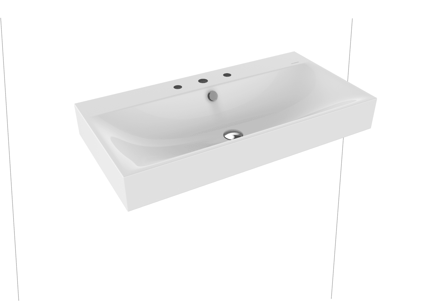 KA WB SILENIO WANDWASCHTISCH Mod.3045, 900x460mm,alpwe,PEFF,AD,m. 3HL,mÜL,chr
