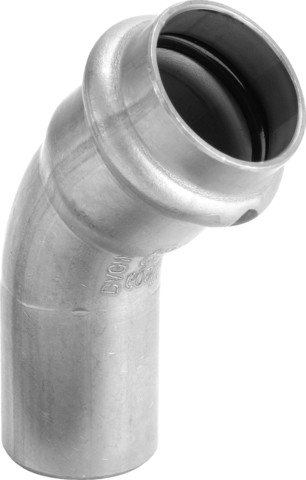Viega Bogen 45 Grad mit SC Sanpress Inox 2326.1 in 54mm Edelstahl