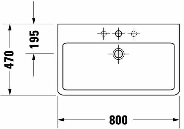 DU Waschtisch Vero 800 mm m.ÜL, m.HLB, 1 HL, geschl., weiß