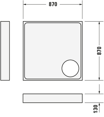DU Starck Slimline Duschwanne, Quadratisch, 900x900x45 mm, Weiß, Sanitä