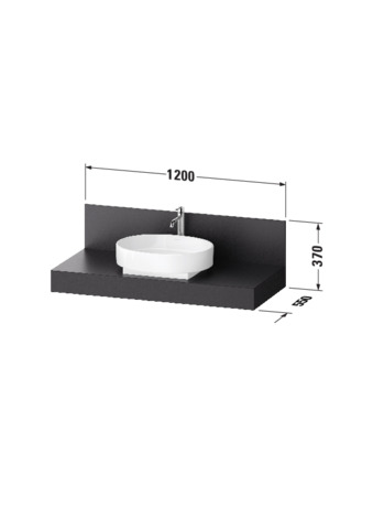Duravit Balcoon Konsole 1200X370X550 MVS Ausschnitt 1 mittig,Lava Struktur