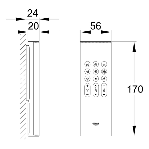 GROHE Fernbedienung 14926_2 für GROHE Sensia Arena 39354SH0/-SH1 weiß