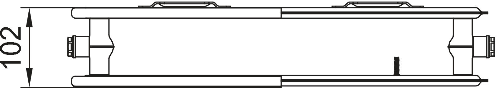 Kermi x2 Plan-K Hyg T20 405x102x805 QN543, RAL9016, 10bar, o.Abd, BK