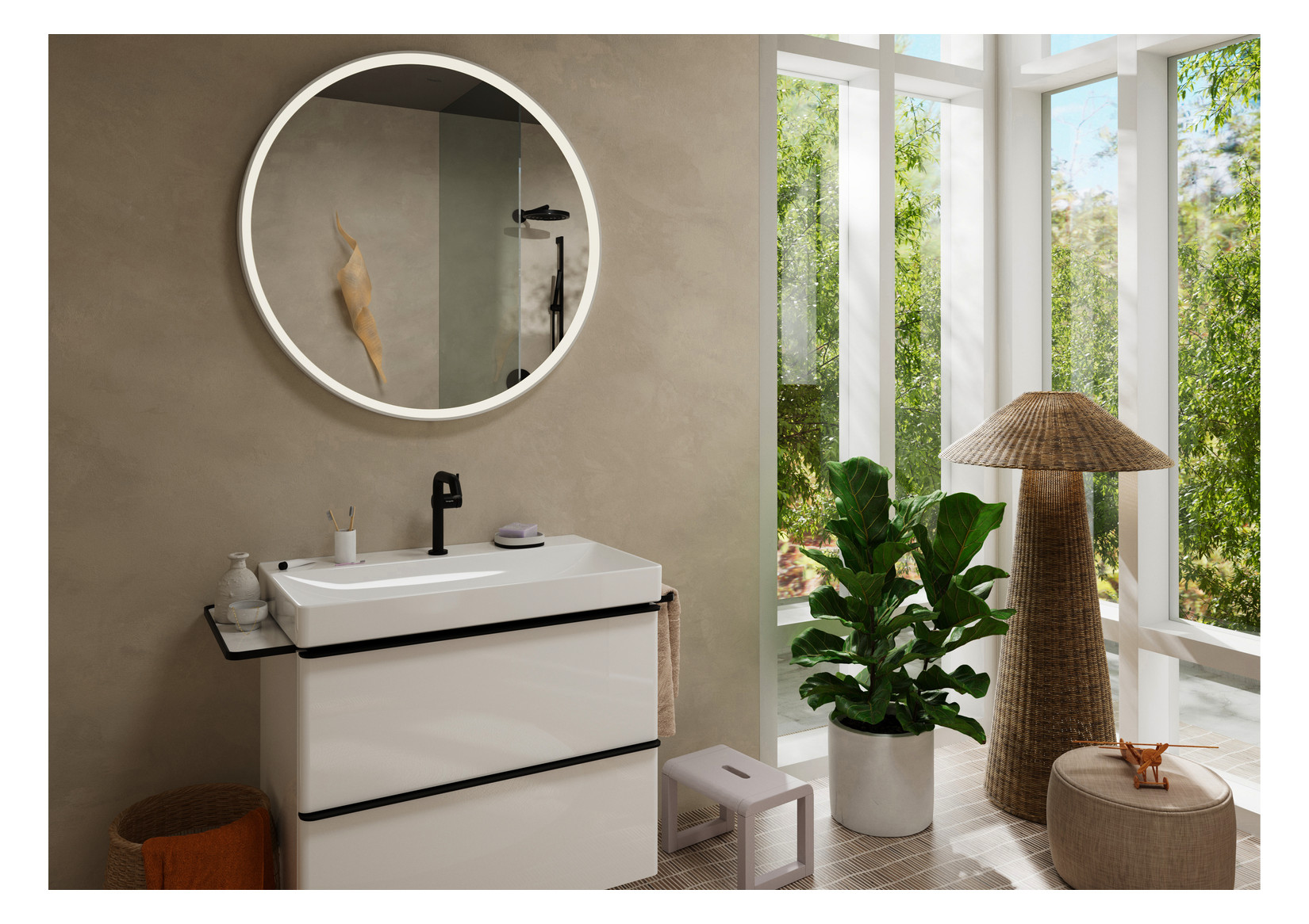 Hansgrohe WTM 150 Tecturis S Fine CoolStart  EcoSmartu.  m. Push-Open Ablaufg. MSW