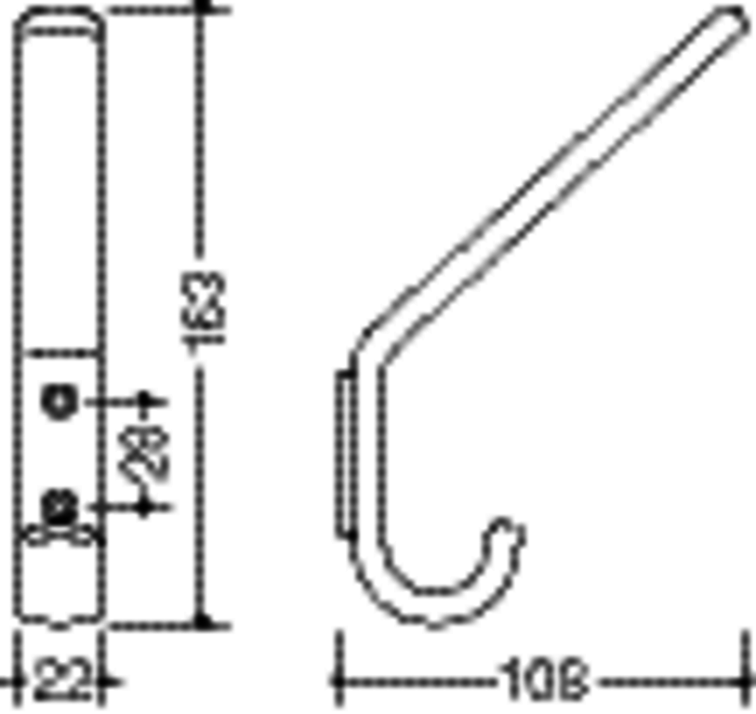HEWI Garderobenhaken Ser 477, H:165mm signalweiß