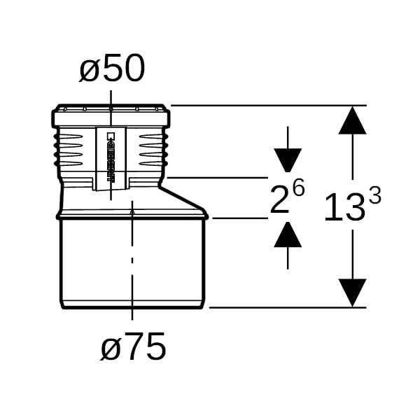 Geberit Silent-PP Reduktion exzentrisch d75/50