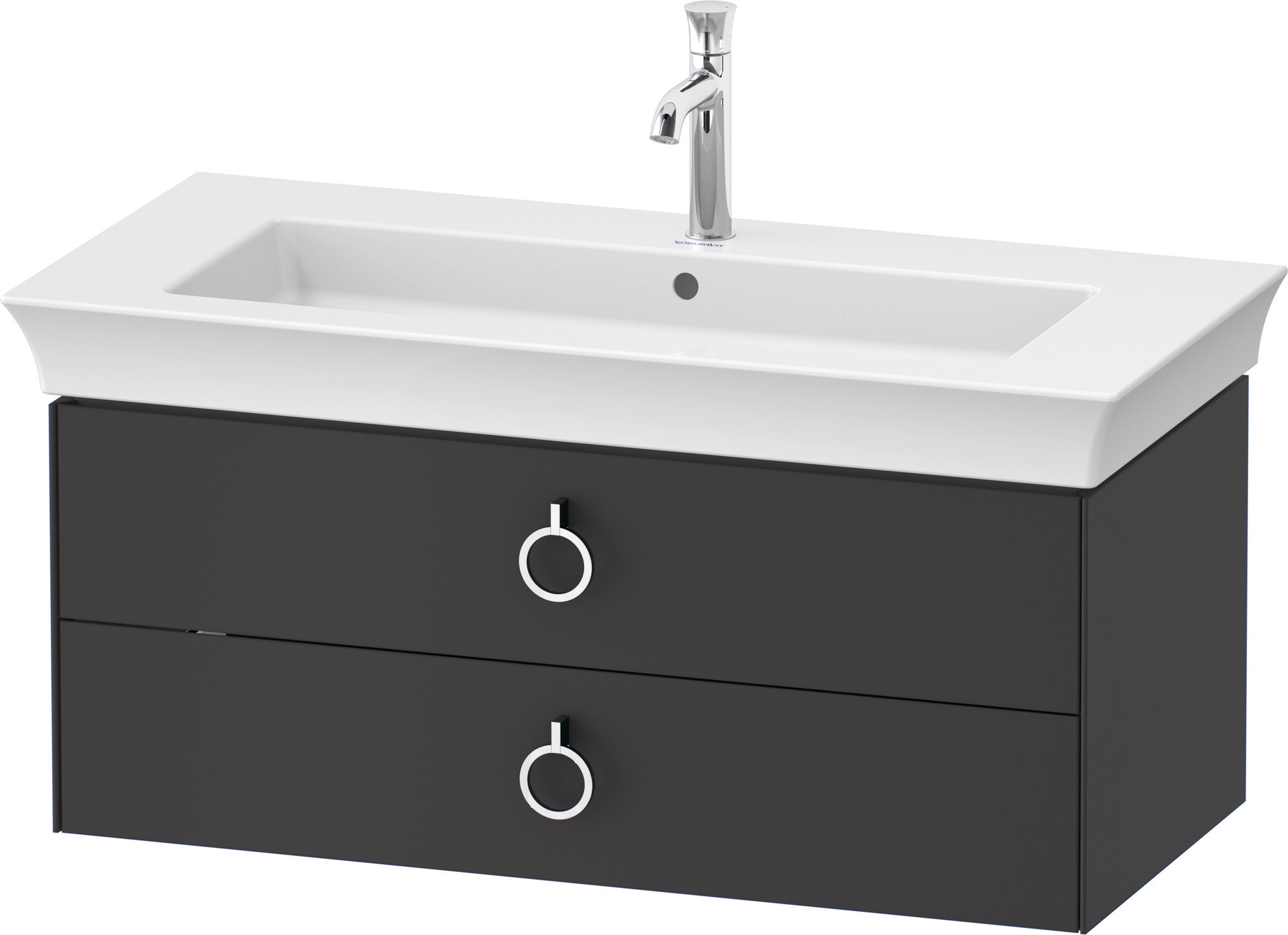 Duravit WTU wandh. White Tulip,2 Schk.,mit Griff,410x984x458,Graphit Seidenmatt
