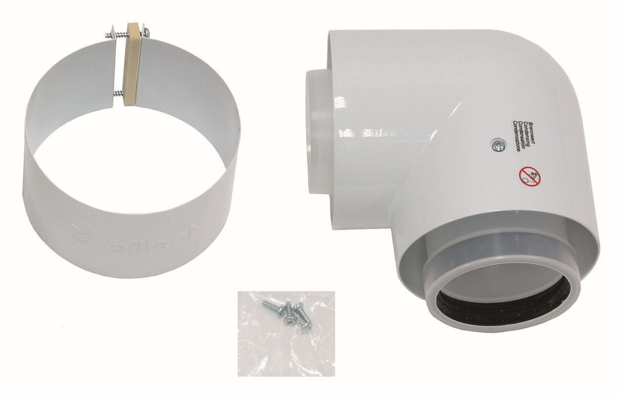 Vaillant Bogen 87 Grad Brennwert Luft-/Abgasführung, PP, 80/125 mm