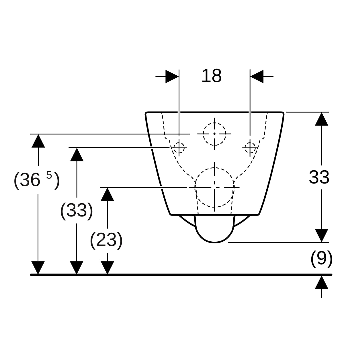 Geberit Smyle Wand-WC, eckig, Tiefspüler geschlossene Form Rimfree, weiß KeraTect