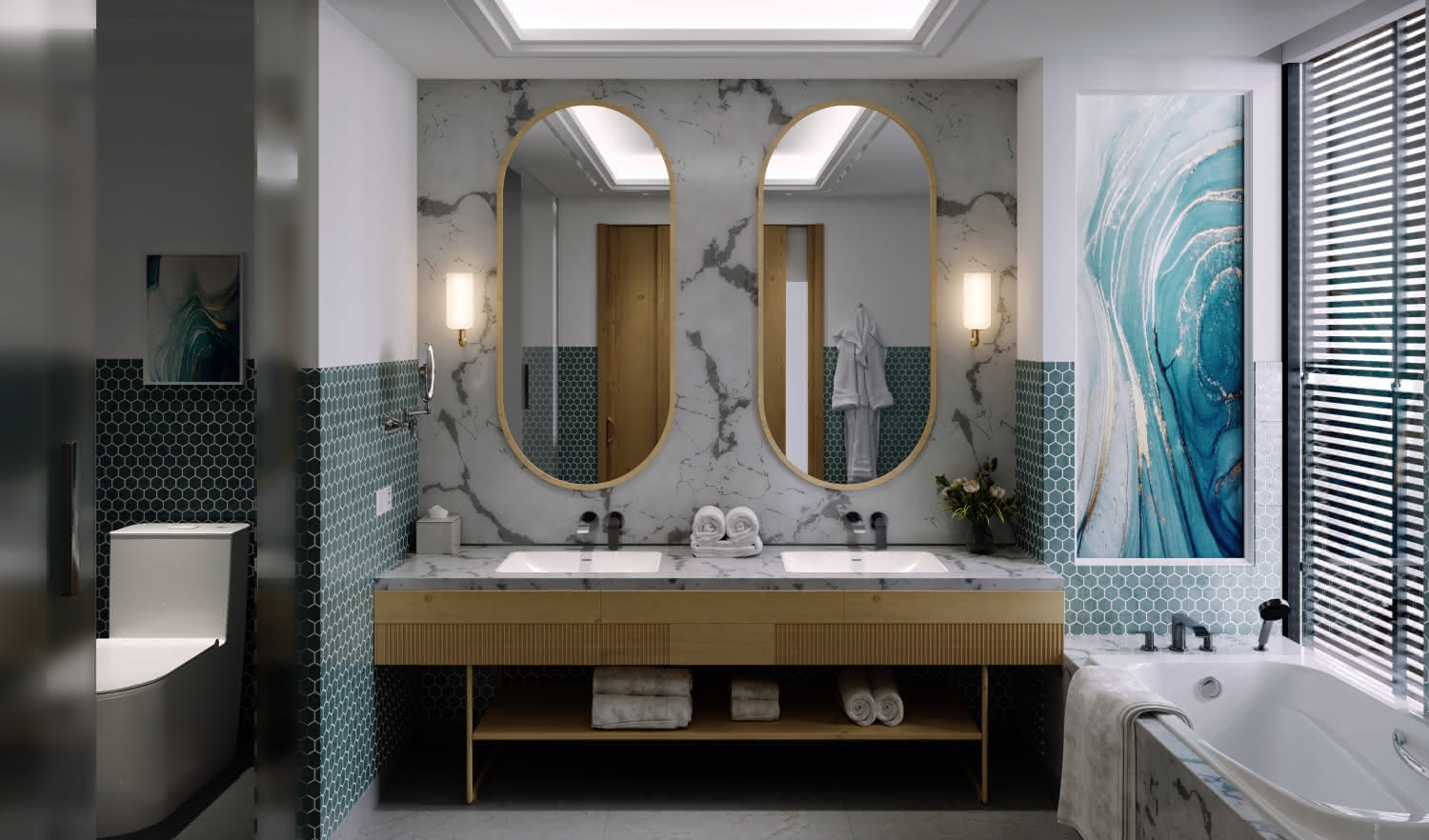 Hansgrohe 2-Loch Waschtischmischer Unterputz Vivenis F-Set 195 mm Auslauf chrom