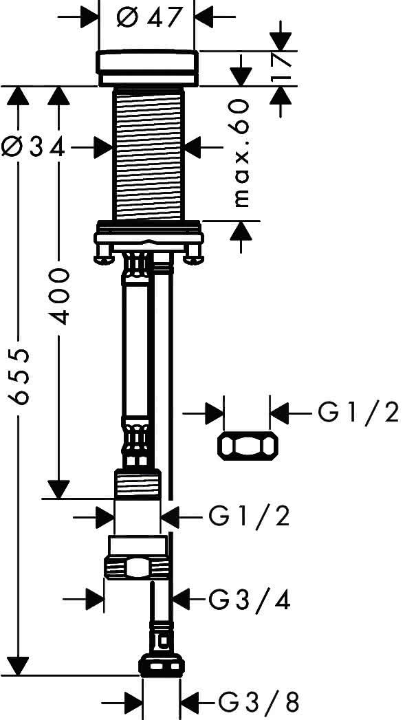 Hansgrohe Geräteabsperrventil F21 chrom