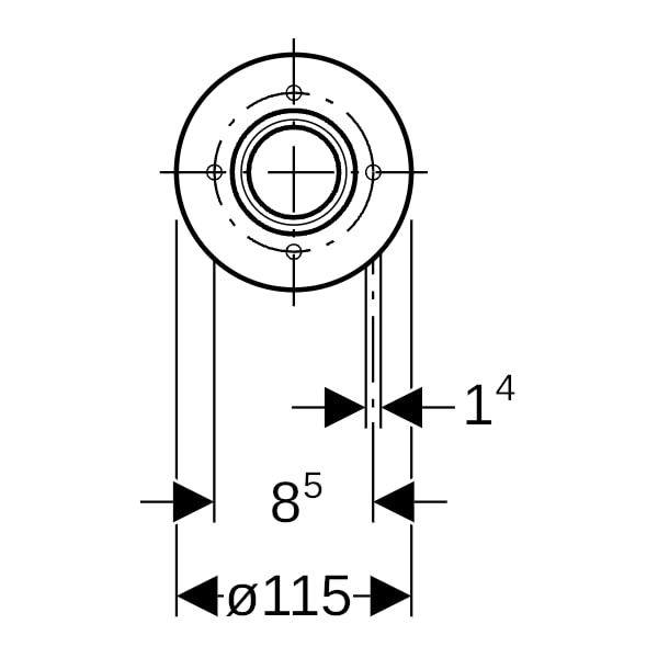 Geberit Mapress Kupfer Flansch PN 10/16 mit Pressmuffe (Gas) d28