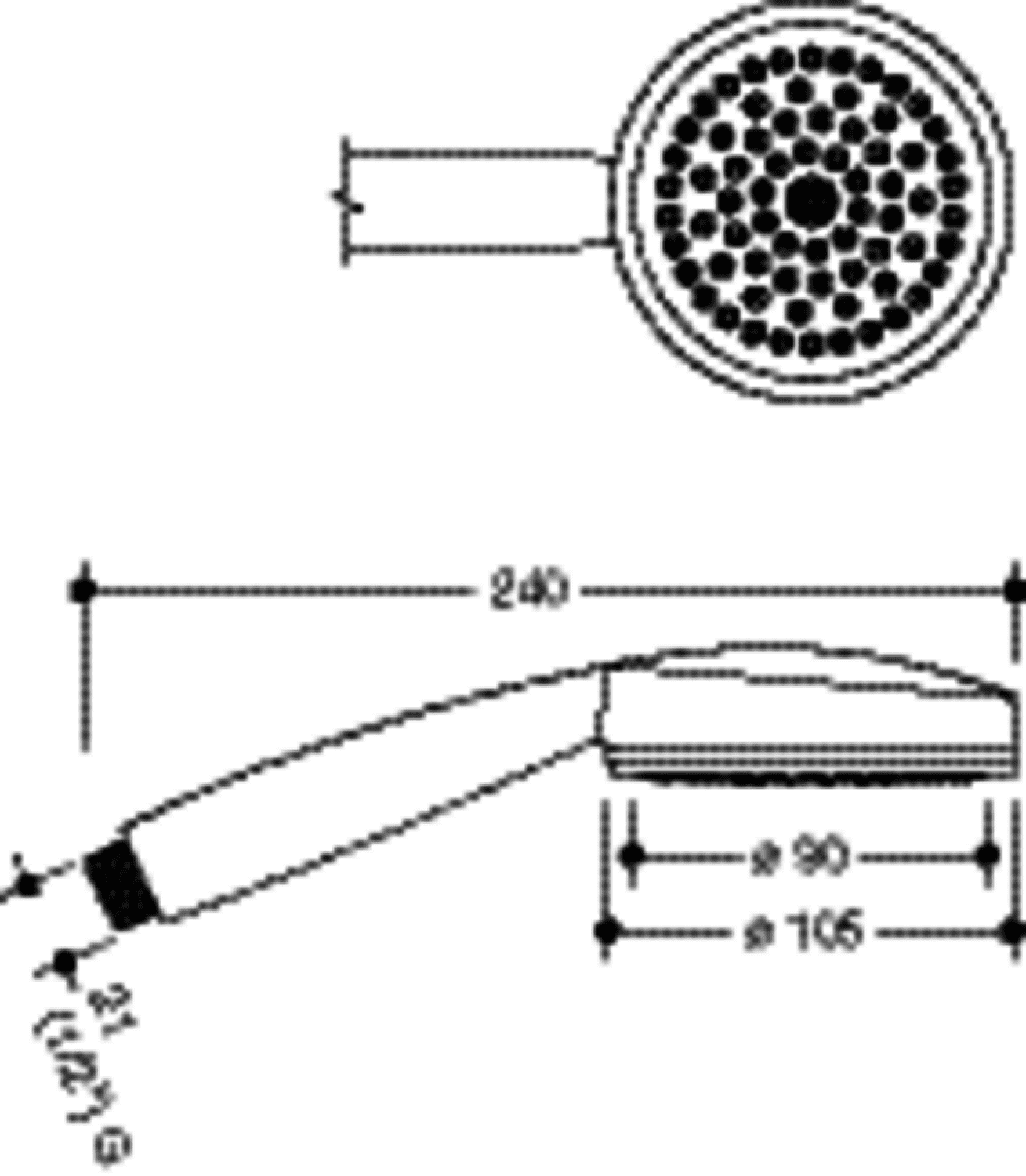 HEWI Handbrause, d:105 mm, 1 Strahl, Weiß