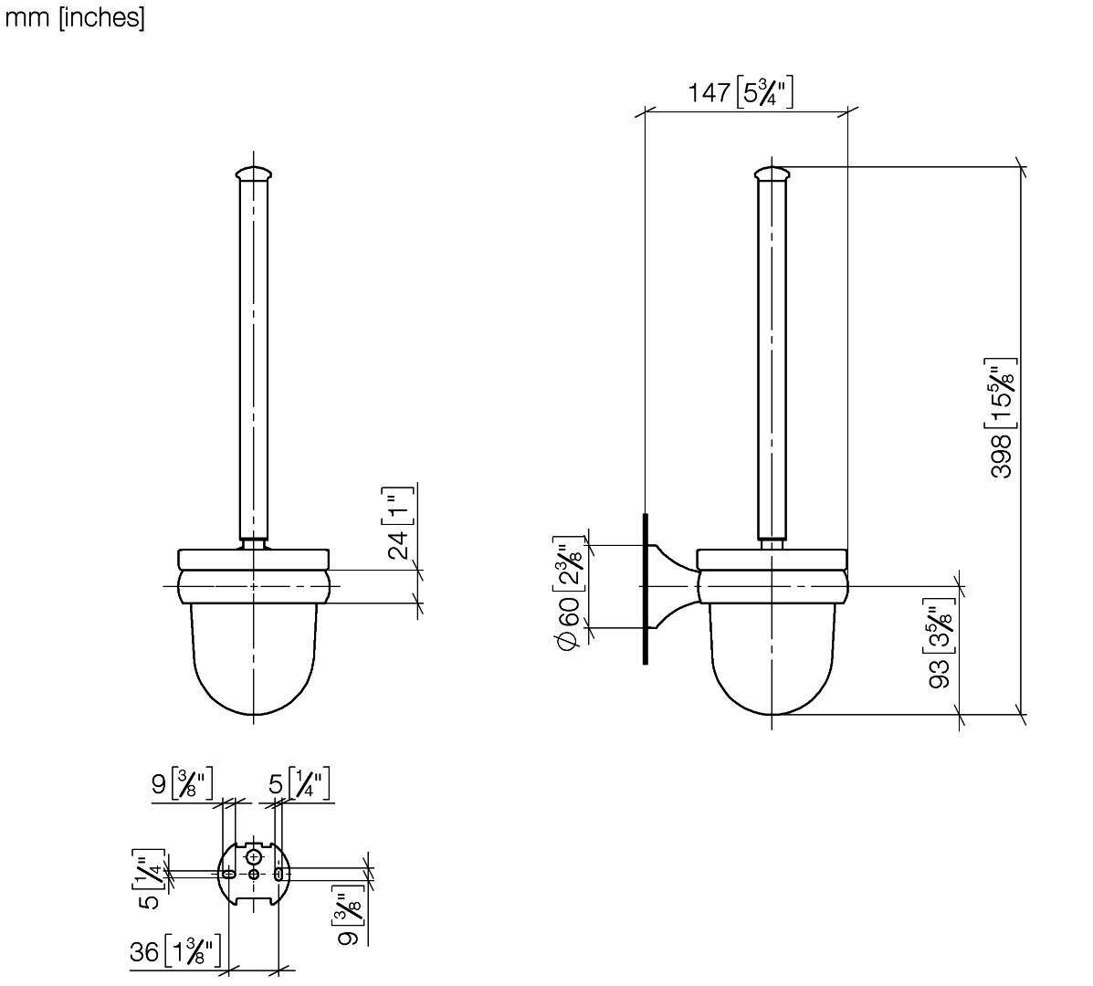 DO Toiletten-Bürstengarnitur, Wandmodell MADISON 83900361 Platin