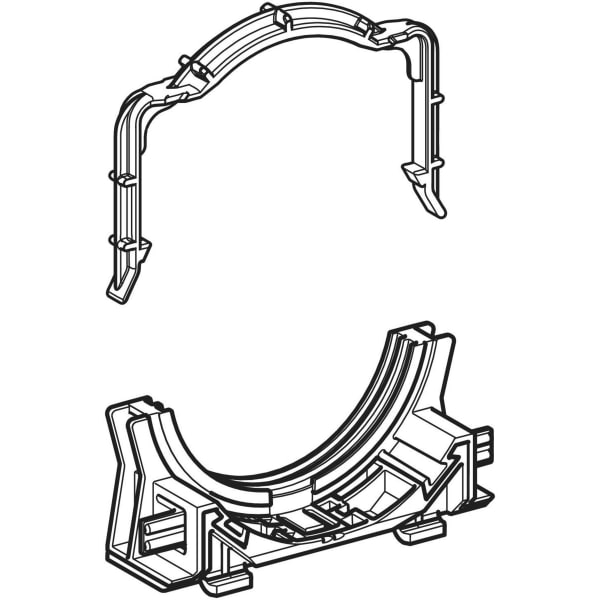 Geberit Rohrschell f. Anschlussbogen f. WC Bef. Abst.49/77mm, werkzeuglose T-Verst.