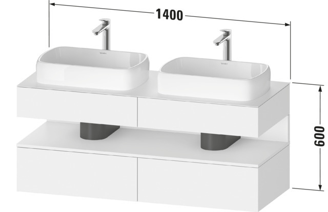 Duravit QA Kons-WTU,Wdh,1400x550x600mm,WPl:2 Ni-Bel,Taupe Matt,Ni:Taupe Matt,Dekor