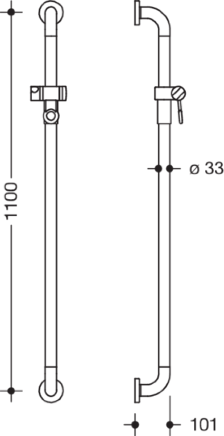 HEWI Br.H.Stg. Ser 801, AM:1100, Stützlast 300 kg signalweiß