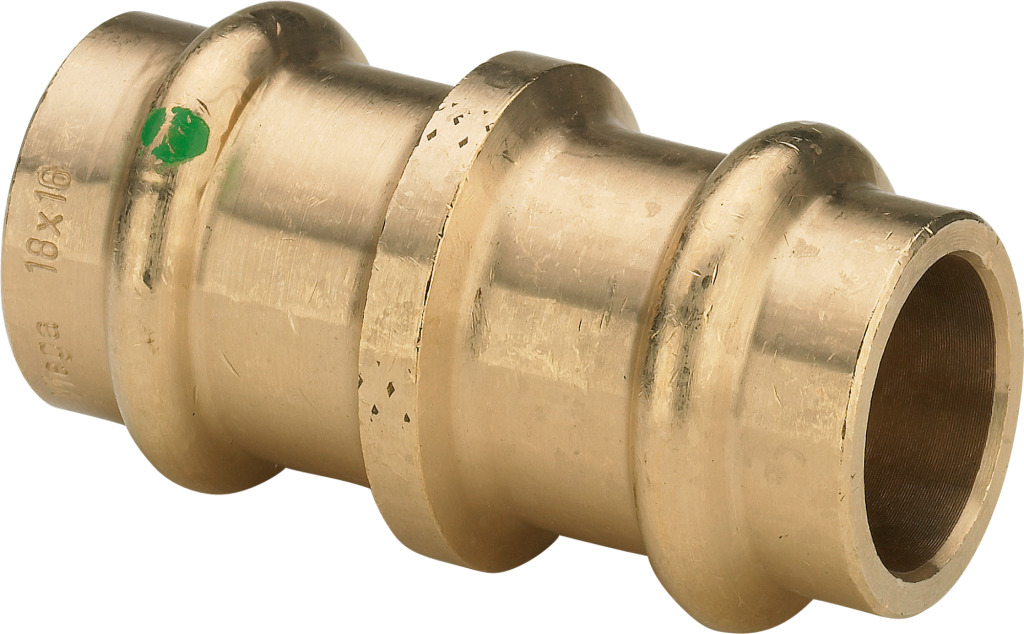 Viega Sanpress Reduziermuffe 2215.2NC in 15 x 14 mm aus Rotguss