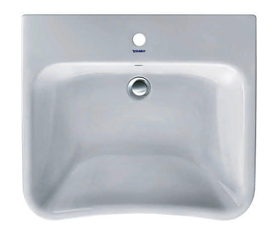 DU Waschtisch DuraStyle Vital 650 mm mit ÜL, mit HLB, 1 HL, weiß