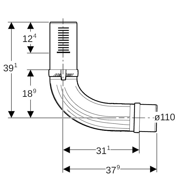 Geberit Silent-Pro BottomTurn Bogen MX d110