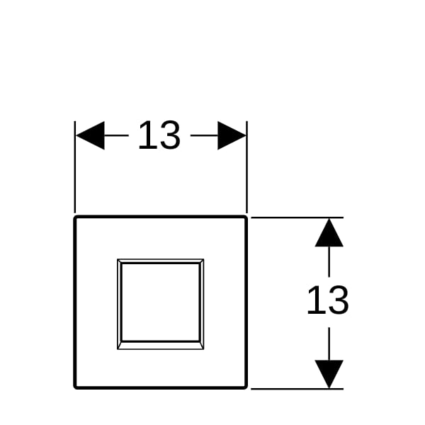 Geberit Typ 20 Abdeckplatte, eckig für UR-Strg. IR, weiß