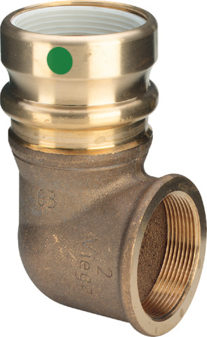 Viega Bogen 90 Grad mit SC Geopress 9614.2TW in 25mm x Rp3/4 Rotguss